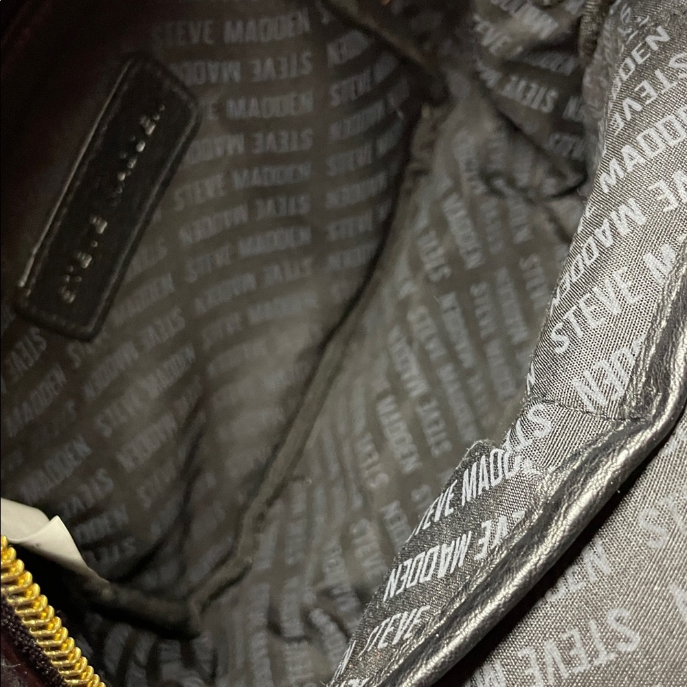 Steve Madden Embossed Black Backpack with Gold Details - Picture 8 of 13